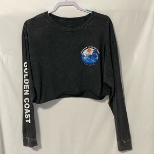 Pacsun John Galt Golden Coast oversized long sleeve crop top